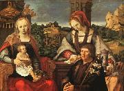 Lucas van Leyden Madonna and Child with Mary Magdalene and a Donor Sweden oil painting artist